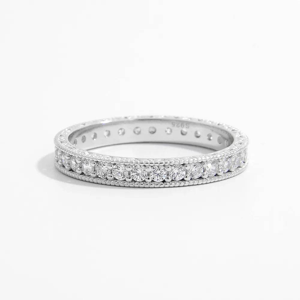 925 Sterling Silver Zircon Ring - ELY VESSA LLC