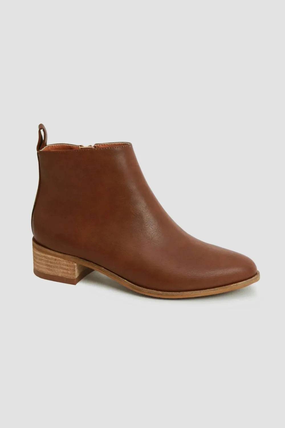 Beast Fashion PU Leather Block Heel Boots - ELY VESSA LLC