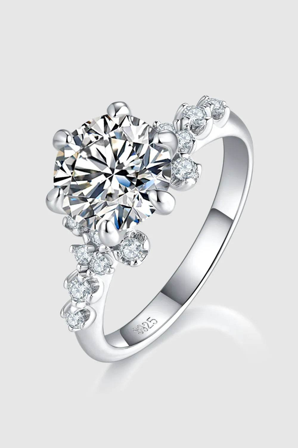 2 Carat Moissanite 925 Sterling Silver Ring - ELY VESSA LLC