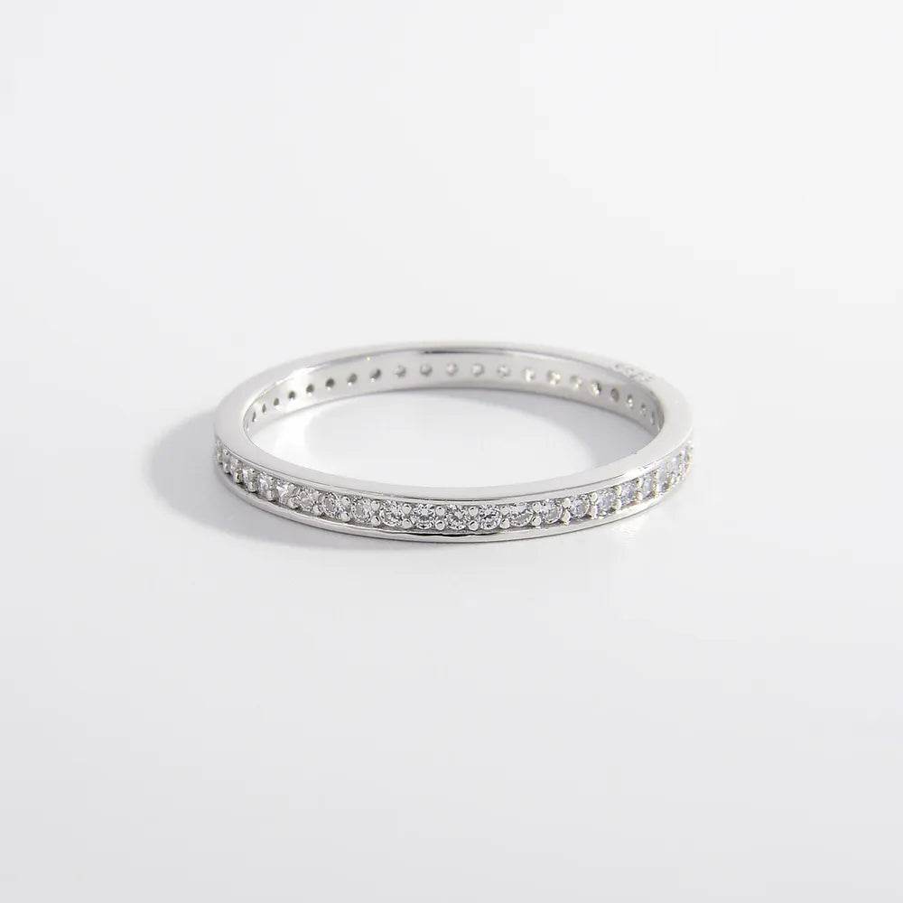 925 Sterling Silver Inlaid Zircon Ring - ELY VESSA LLC
