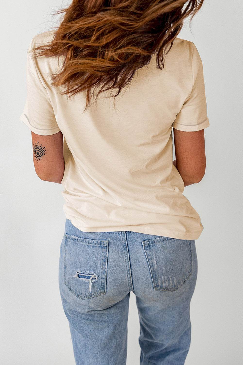 Pumpkin Graphic Round Neck Cuffed T-Shirt - ELY VESSA LLC