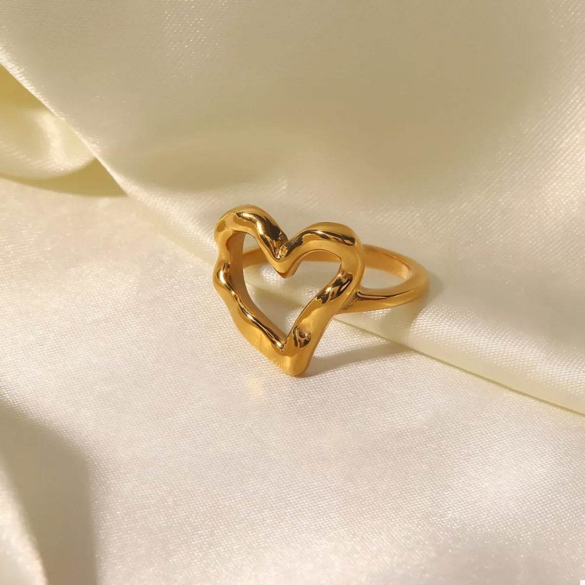 18K Gold-Plated Heart Ring - ELY VESSA LLC