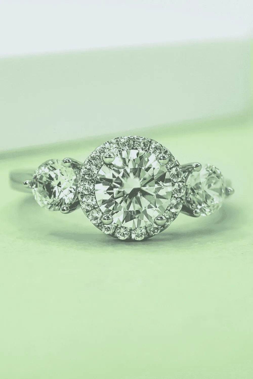 1 Carat Moissanite 925 Sterling Silver Ring - ELY VESSA LLC