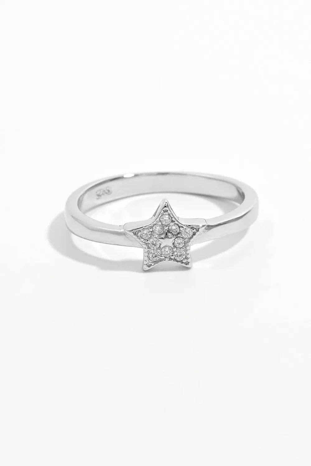 925 Sterling Silver Inland Zircon Star Ring - ELY VESSA LLC