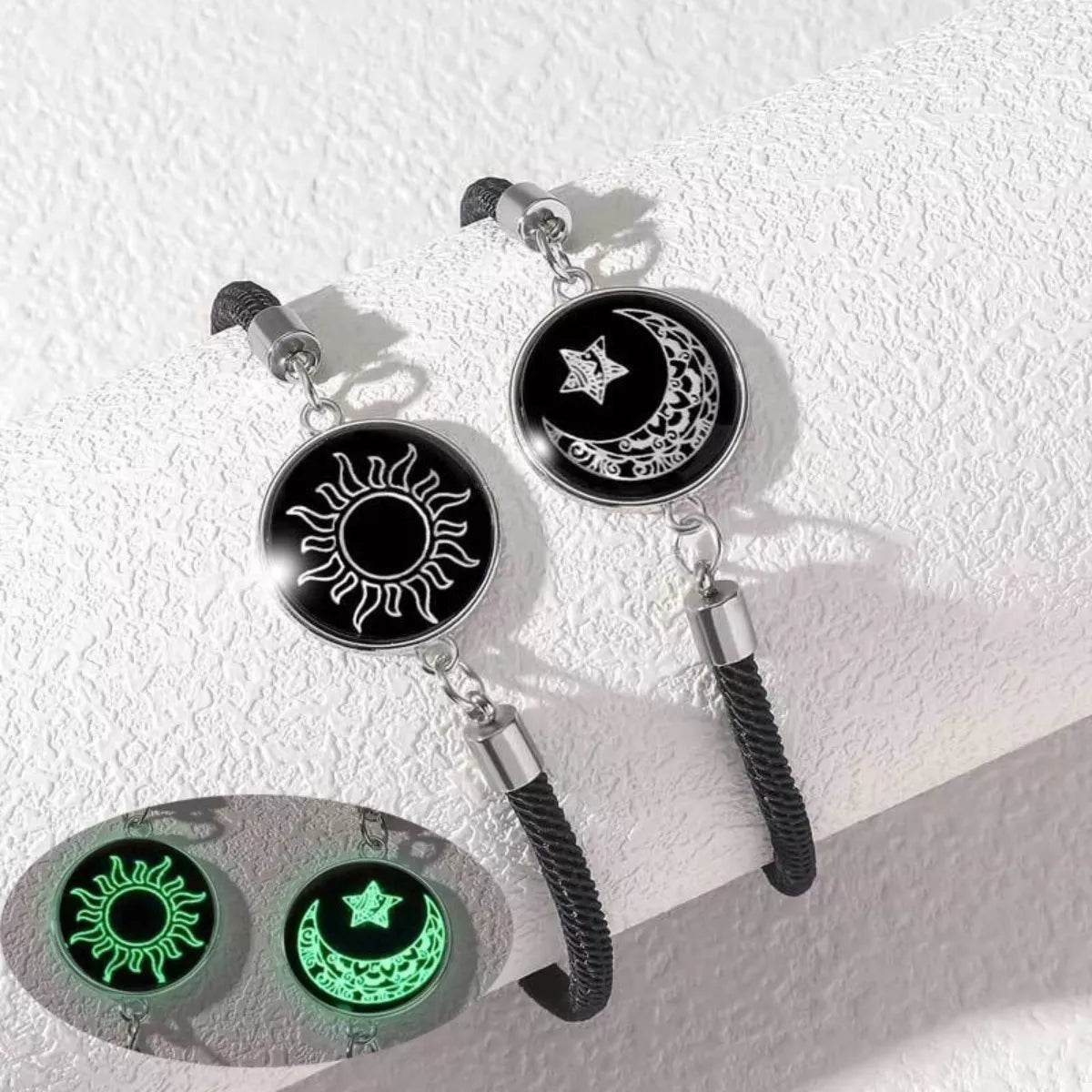 2-Piece Glow-in-the-Dark Sun Moon Bracelet - ELY VESSA LLC
