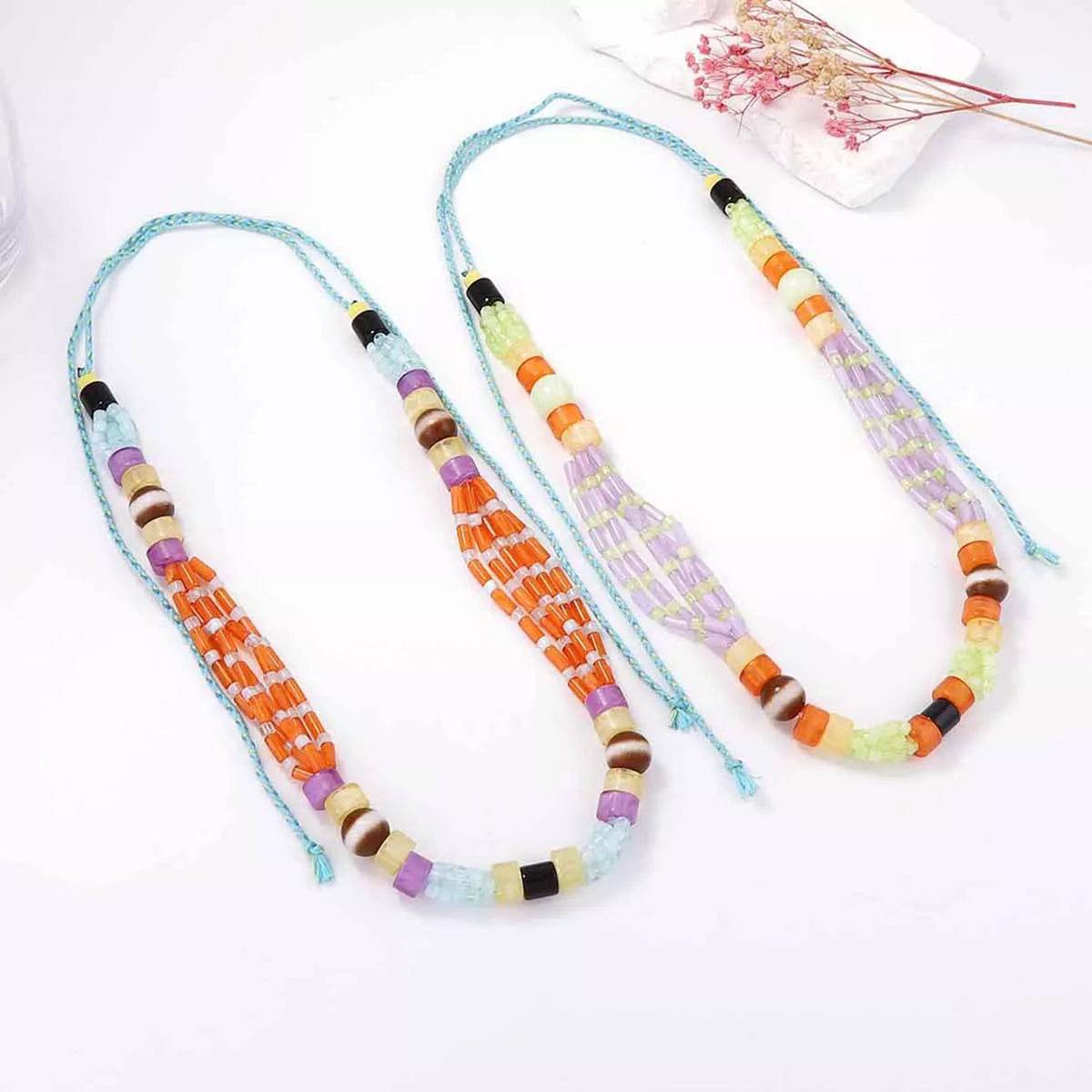 2 Piece Artificial Crystal Bead Necklace - ELY VESSA LLC
