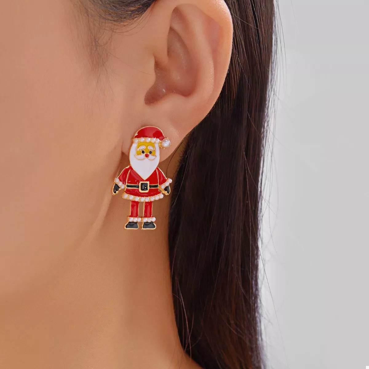 Christmas Santa Claus Stud Earrings - ELY VESSA LLC