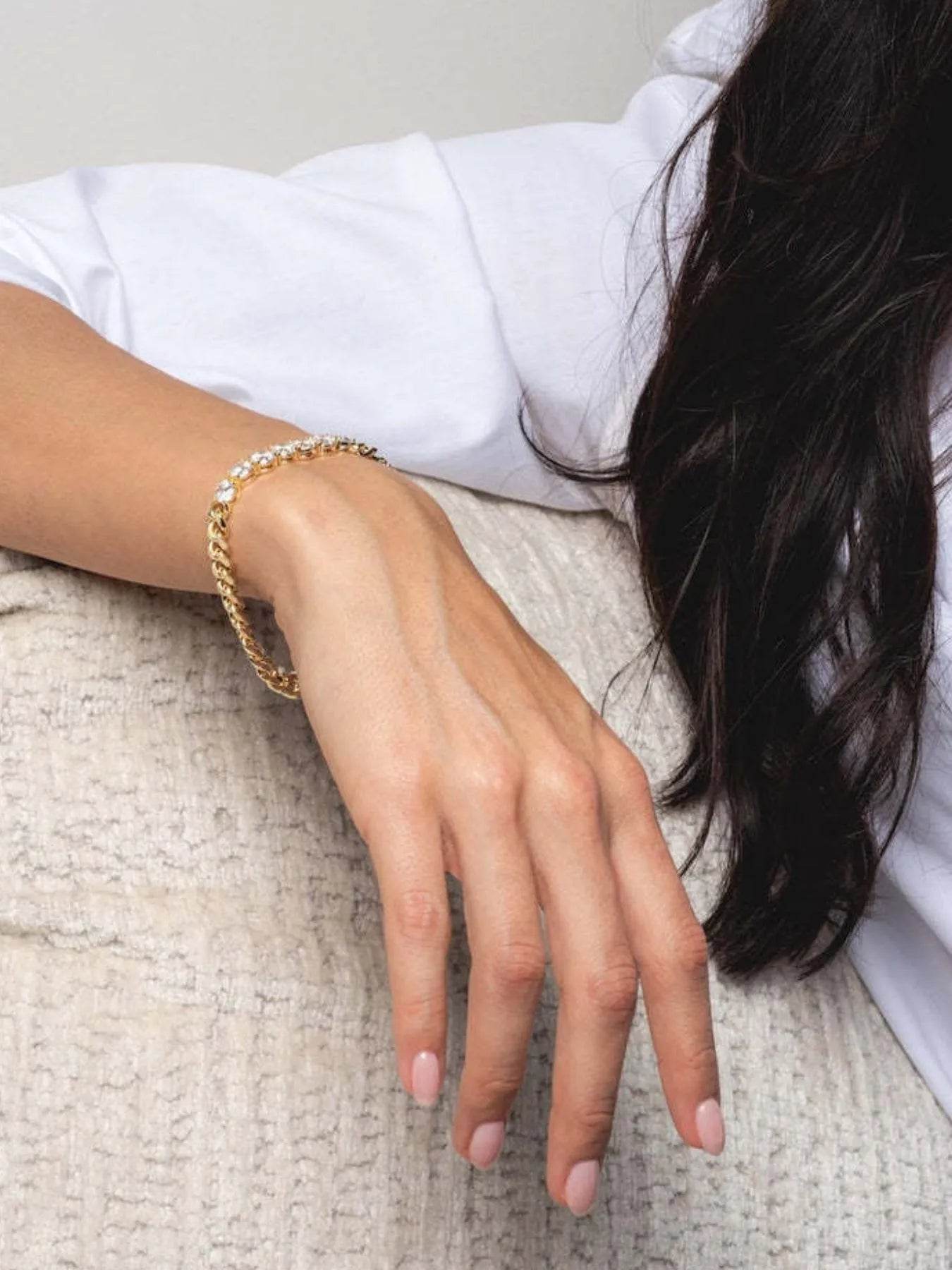 18K Gold-Plated Zircon Necklace and Bracelet Jewelry Set - ELY VESSA LLC