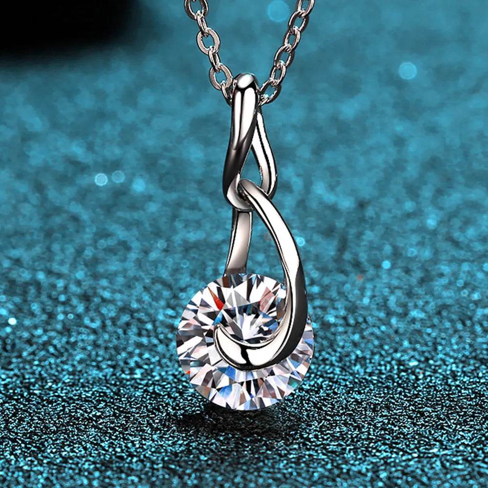 2 Carat Moissanite 925 Sterling Silver Necklace - ELY VESSA LLC