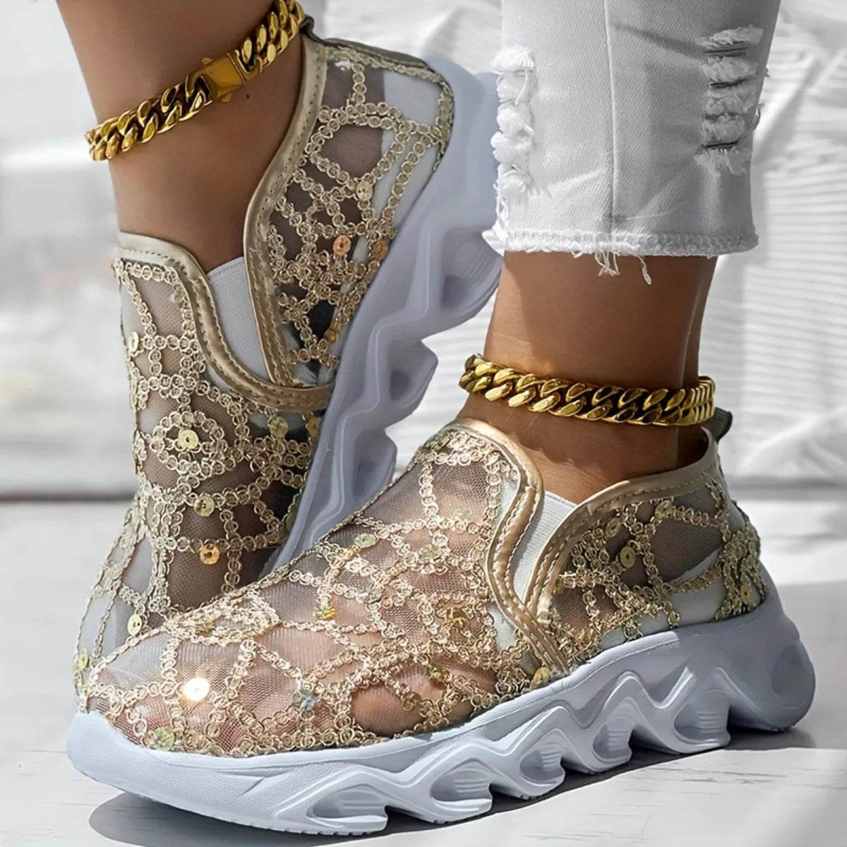 Breathable Mesh Platform Athletics - ELY VESSA LLC
