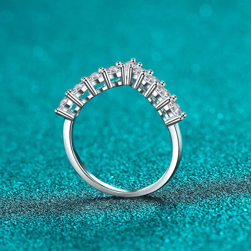925 Sterling Silver Moissanite V Shape Ring - ELY VESSA LLC
