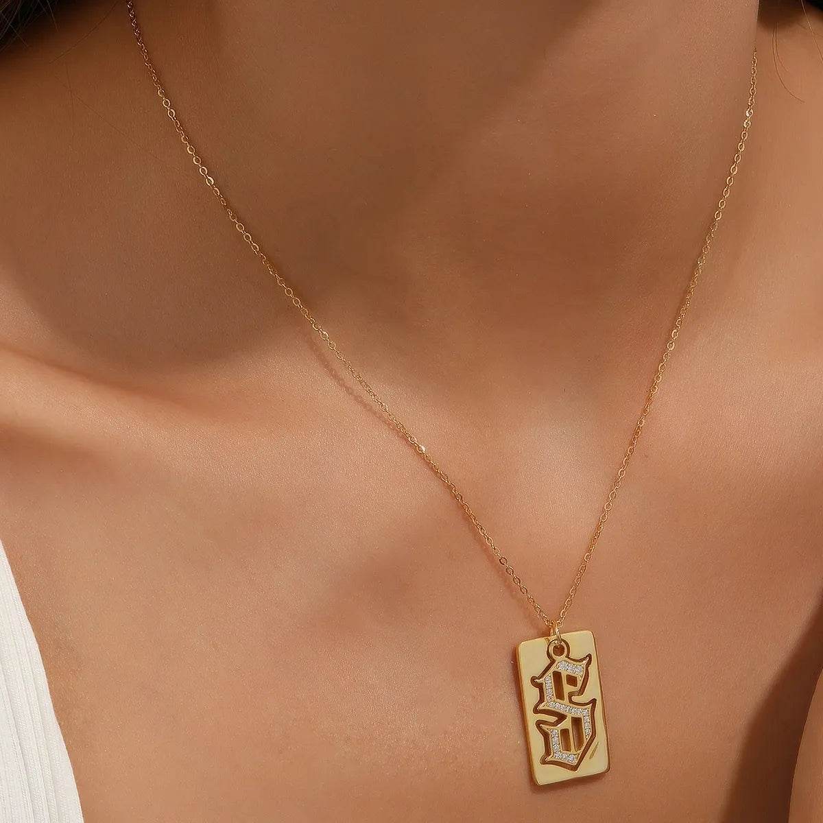 925 Sterling Silver Letter S Pendant Necklace - ELY VESSA LLC