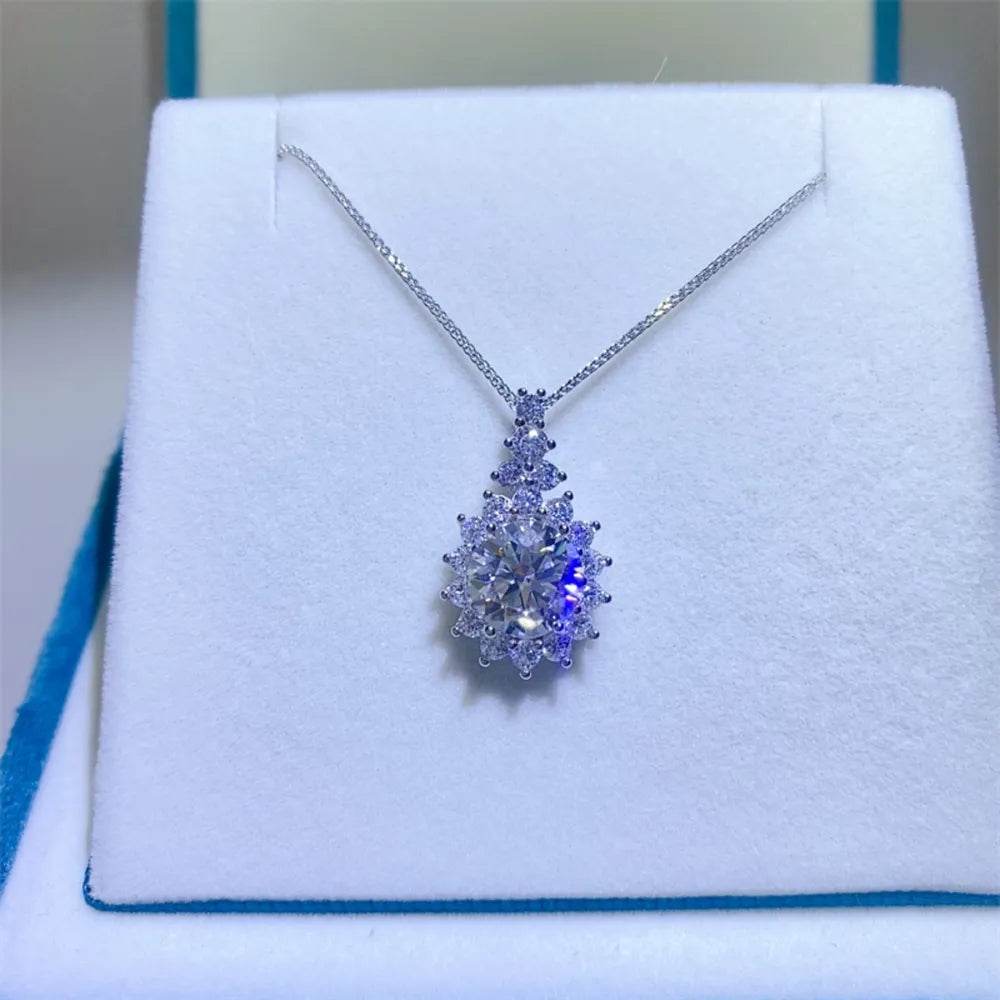5 Carat Moissanite 925 Sterling Silver Pendant Necklace - ELY VESSA LLC