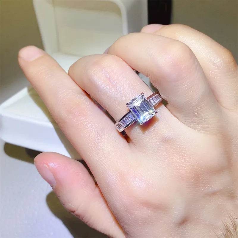 3 Carat Moissanite 925 Sterling Silver Ring - ELY VESSA LLC