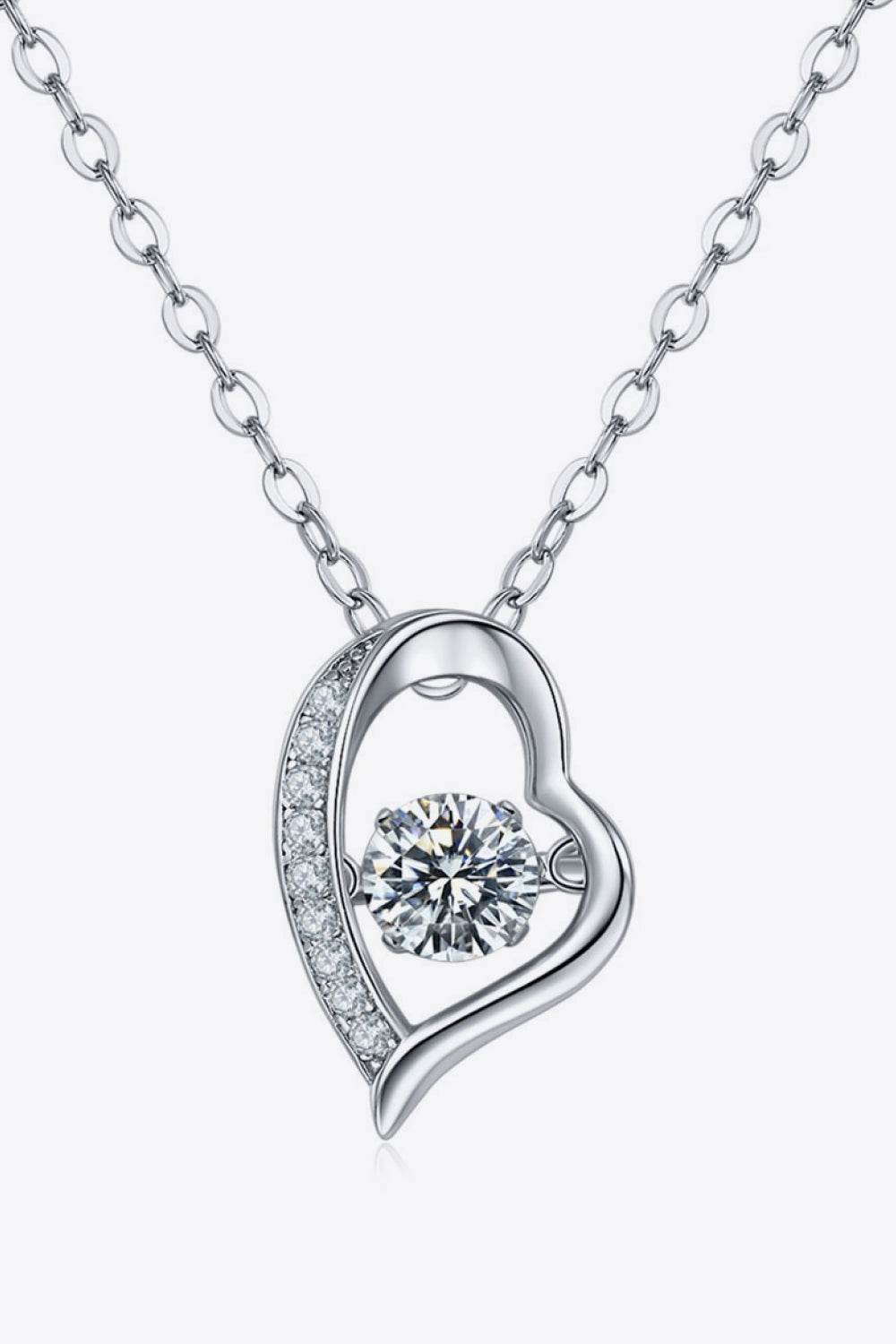 925 Sterling Silver Moissanite Pendant Necklace - ELY VESSA LLC
