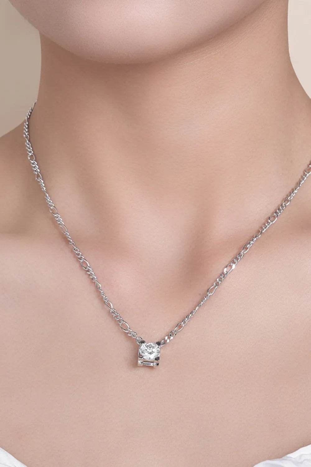 2 Carat Moissanite 925 Sterling Silver Pendant Necklace - ELY VESSA LLC