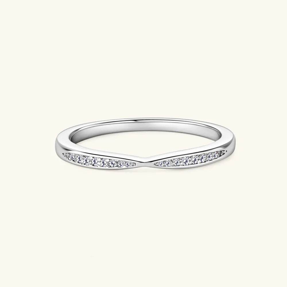 925 Sterling Silver Inlaid Moissanite Ring - ELY VESSA LLC