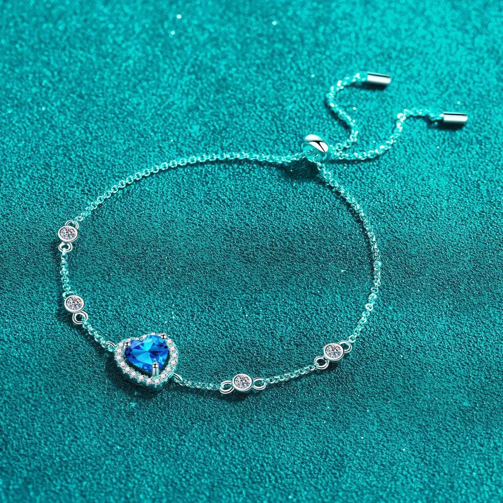 1 Carat Moissanite 925 Sterling Silver Bracelet - ELY VESSA LLC