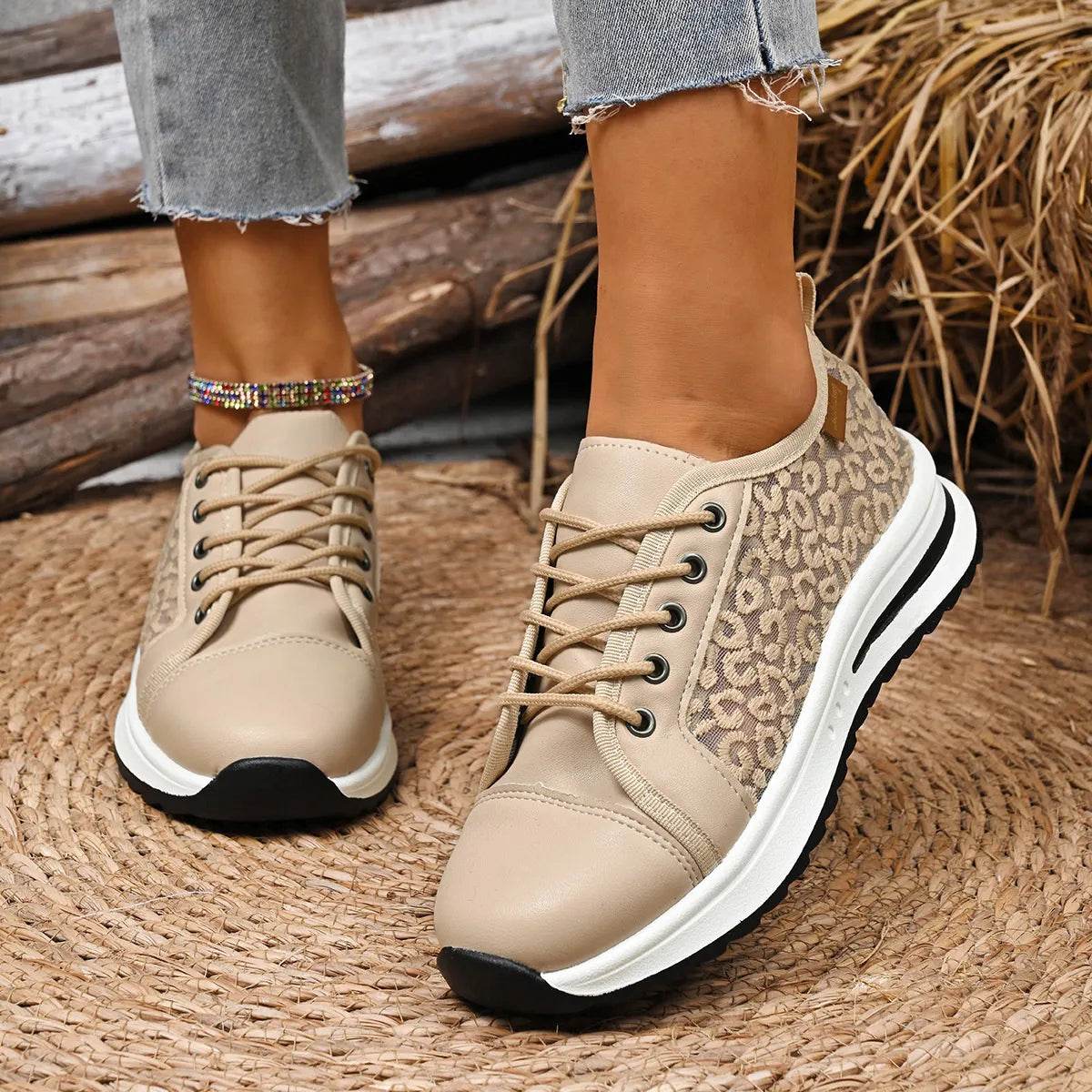Lace-Up Platform Sneakers - ELY VESSA LLC