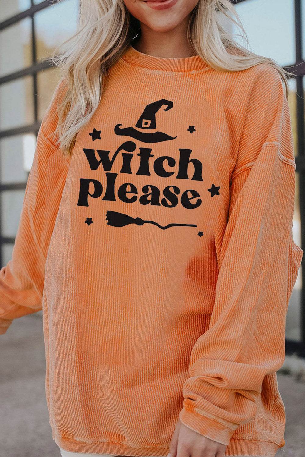 WITCH PLEASE Graphic Dropped Shoulder Sweatshirt - ELY VESSA LLC