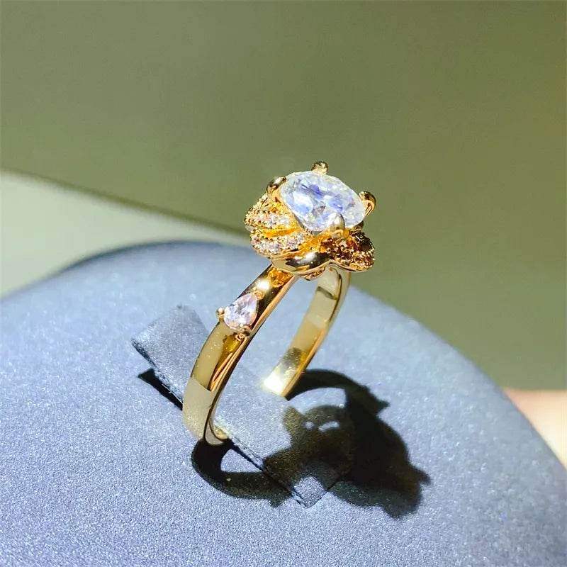 1 Carat Moissanite Zircon 925 Sterling Silver Ring - ELY VESSA LLC