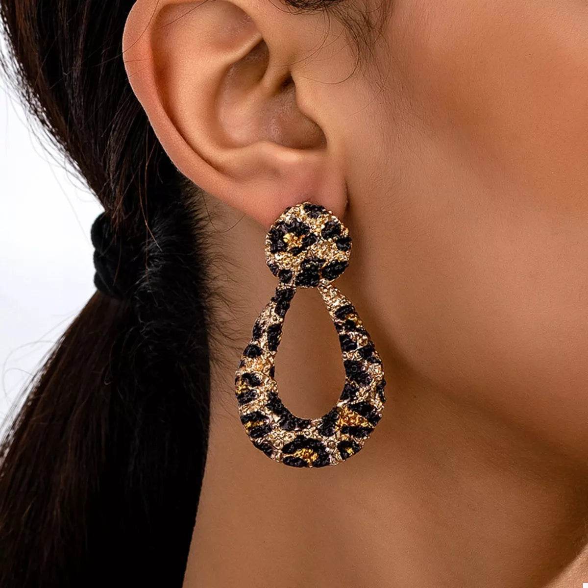 18K Gold-Plated Leopard Dangle Earrings - ELY VESSA LLC