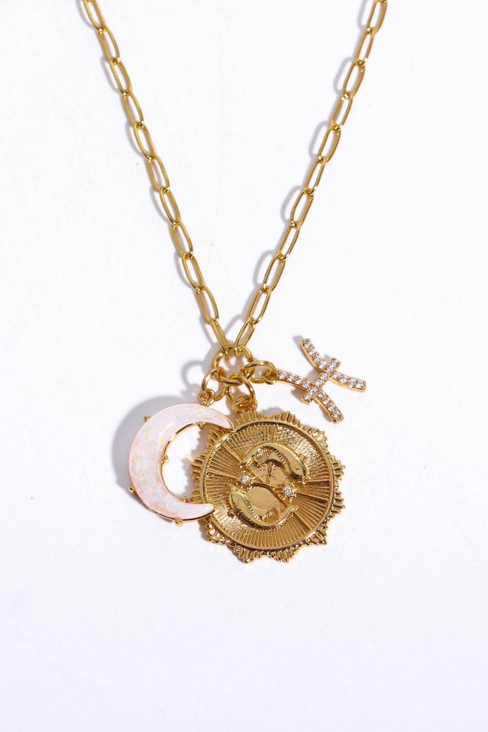 Constellation and Moon Pendant Copper Necklace - ELY VESSA LLC
