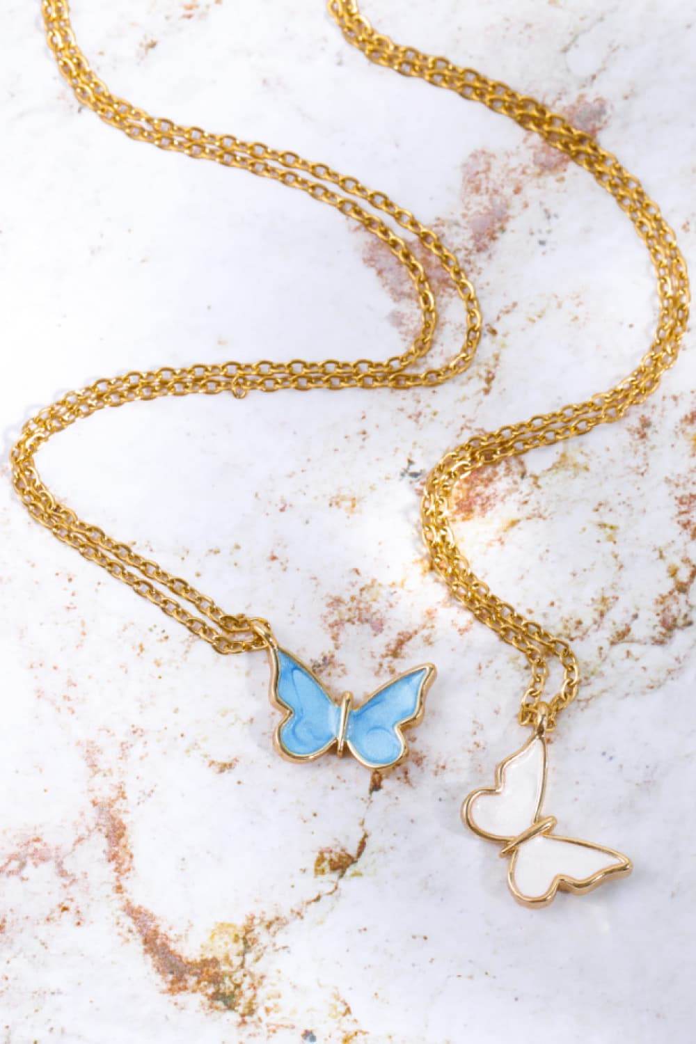 Butterfly Pendant Copper 14K Gold-Plated Necklace - ELY VESSA LLC