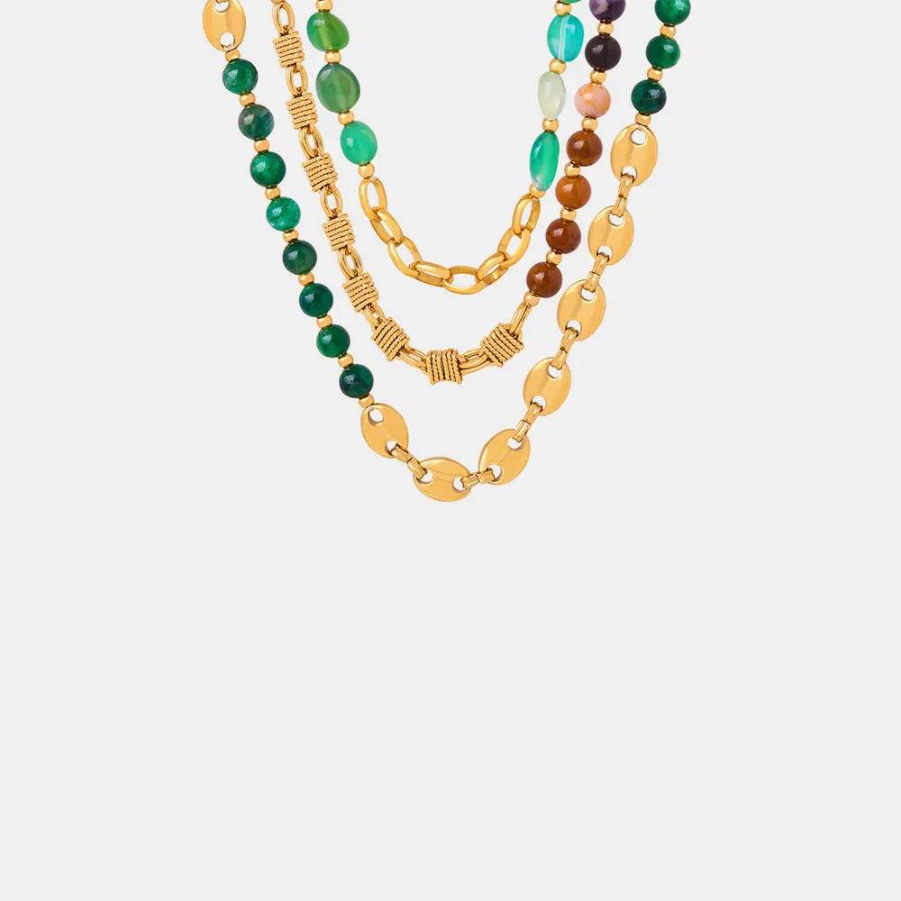 Beaded Titanium Steel Necklace - ELY VESSA LLC