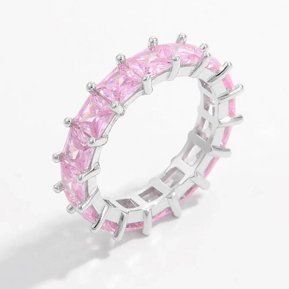 925 Sterling Silver Inlaid Zircon Ring - ELY VESSA LLC