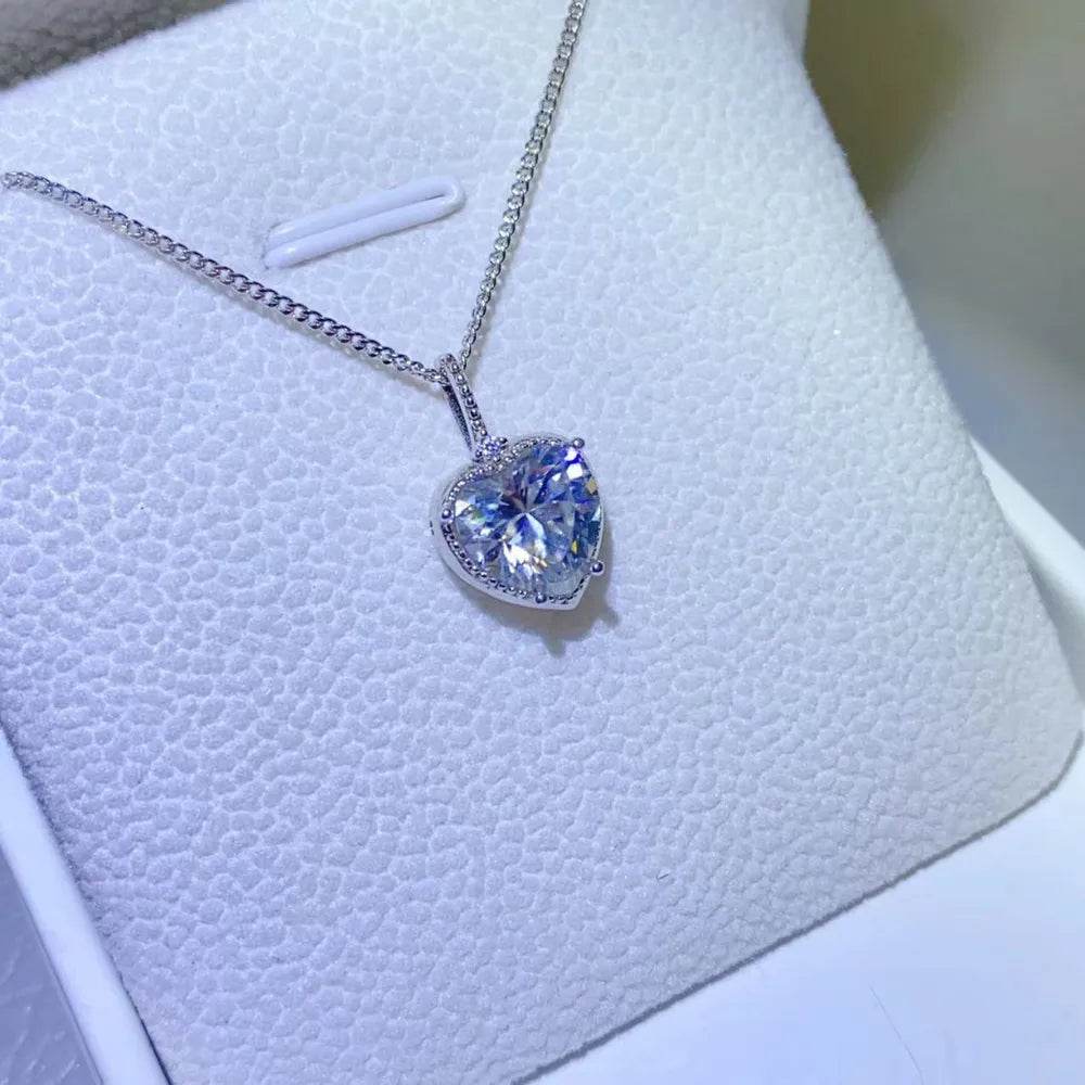 2 Carat Moissanite 925 Sterling Silver Necklace - ELY VESSA LLC