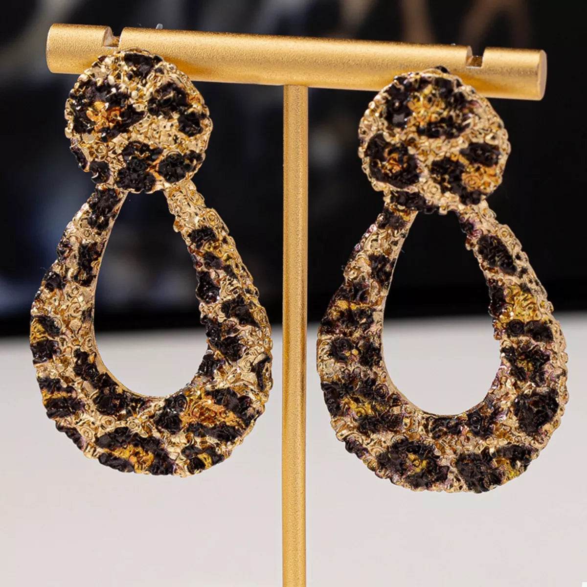 18K Gold-Plated Leopard Dangle Earrings - ELY VESSA LLC