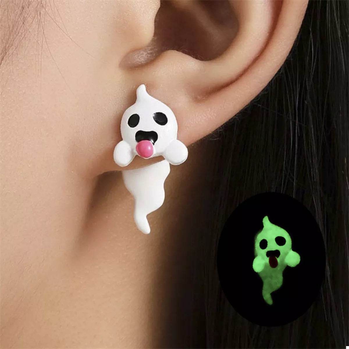 Halloween Ghost and Pumpkin Dangle Earrings - ELY VESSA LLC