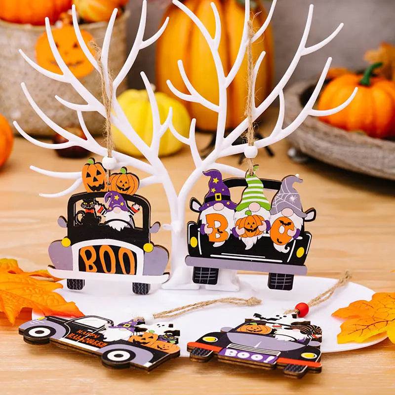 4-Piece Halloween Element Car-Shape Hanging Widgets - ELY VESSA LLC