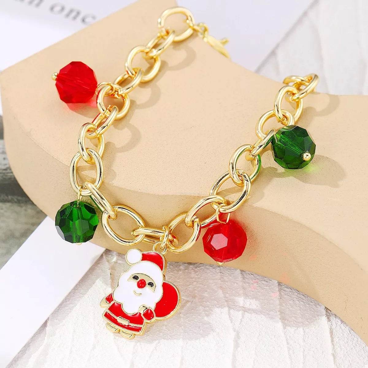 Christmas Santa Snowman Bracelet with Colorful Crystal - ELY VESSA LLC