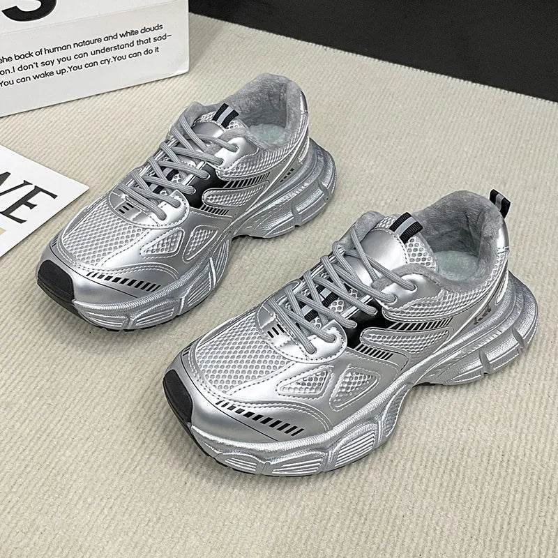 Lace Up Platform Athletic Shoes - ELY VESSA LLC