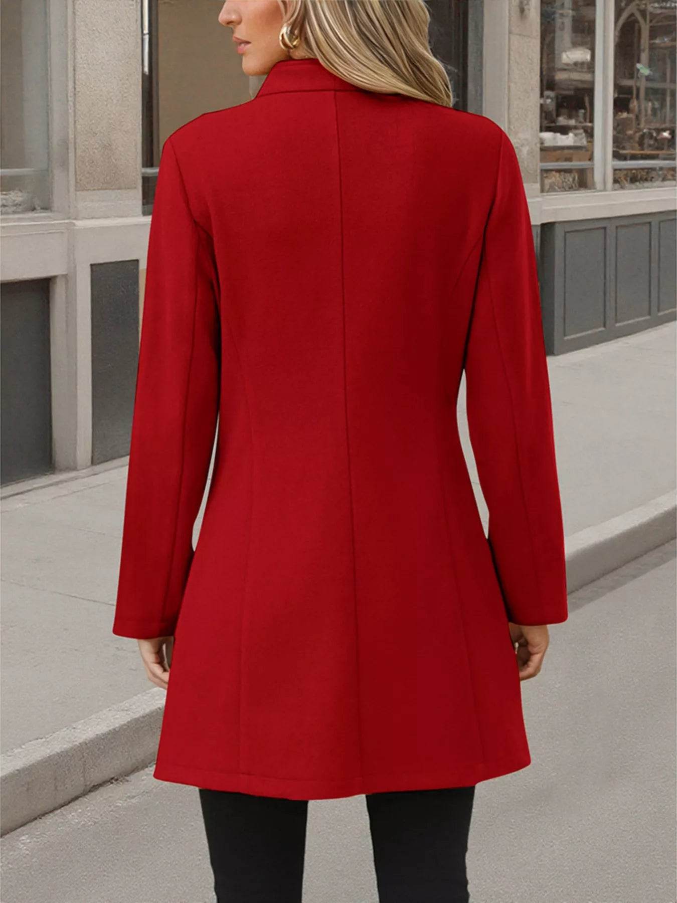 Button Up Long Sleeve Coat - ELY VESSA LLC