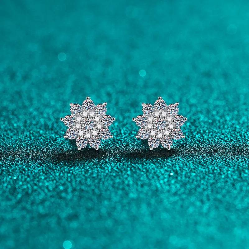 925 Sterling Silver Moissanite Zircon Stud Earrings - ELY VESSA LLC