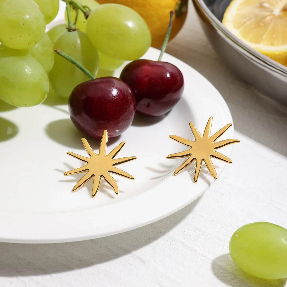 18K Gold-Plated Starburst Stud Earrings - ELY VESSA LLC