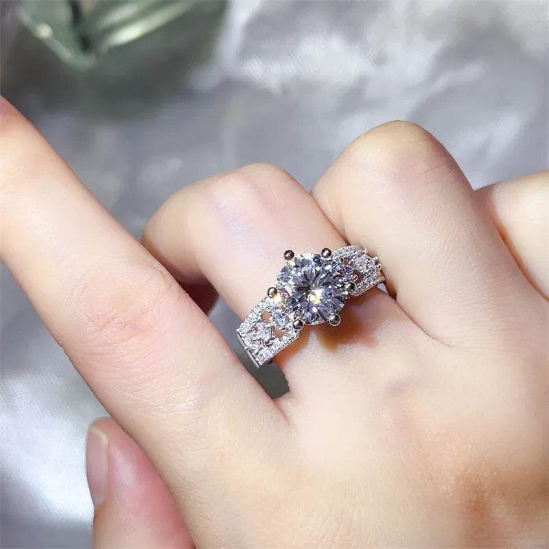 3 Carat 925 Sterling Silver Moissanite Ring - ELY VESSA LLC