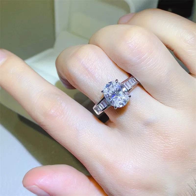 3 Carat Moissanite 925 Sterling Silver Ring - ELY VESSA LLC