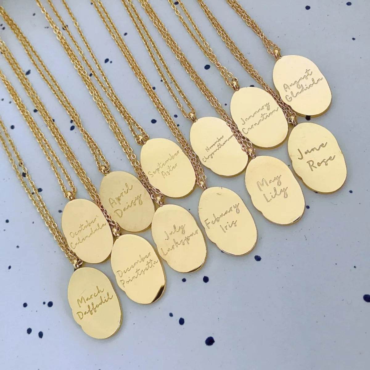 18K Gold-Plated Engraved Pendant Necklace - ELY VESSA LLC