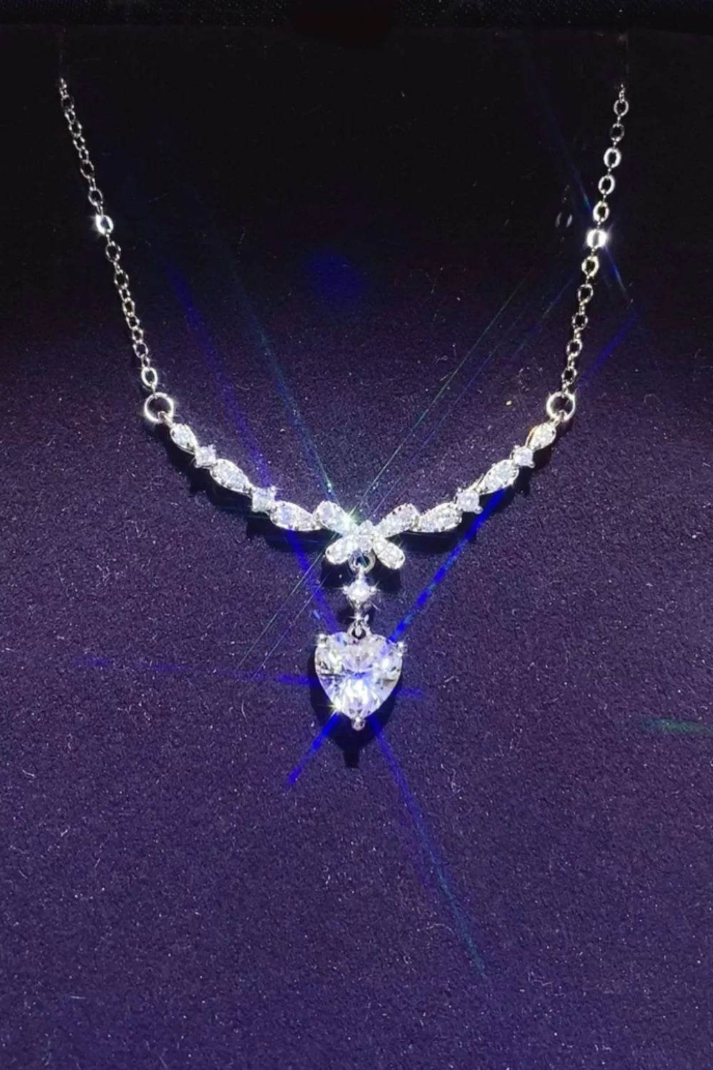 1 Carat 925 Sterling Silver Moissanite Necklace - ELY VESSA LLC