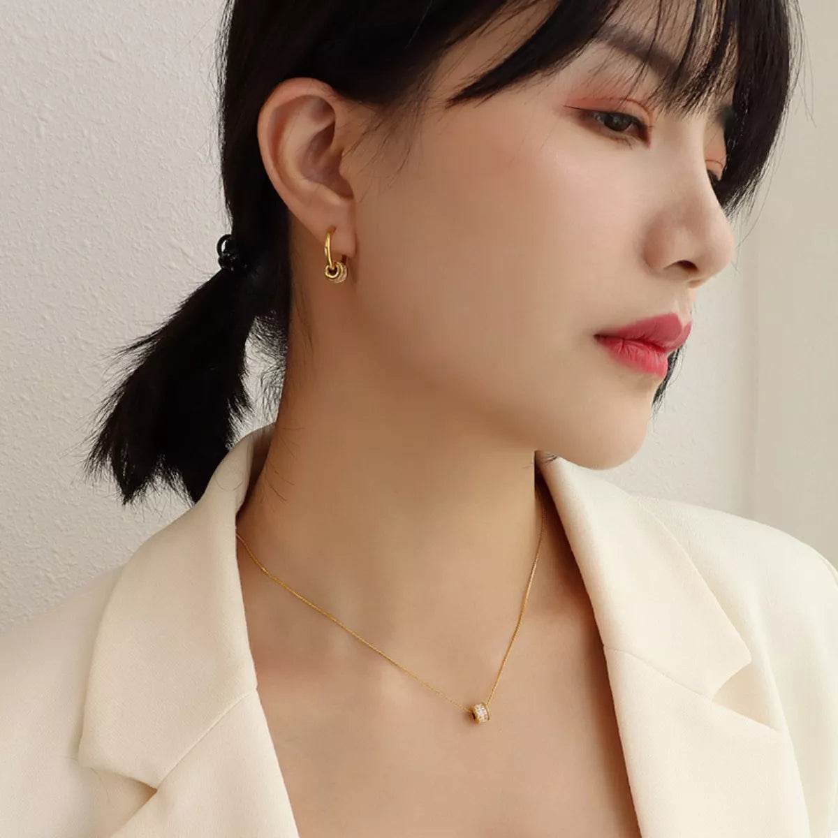 18K Gold-Plated Zircon Minimalist Necklace - ELY VESSA LLC