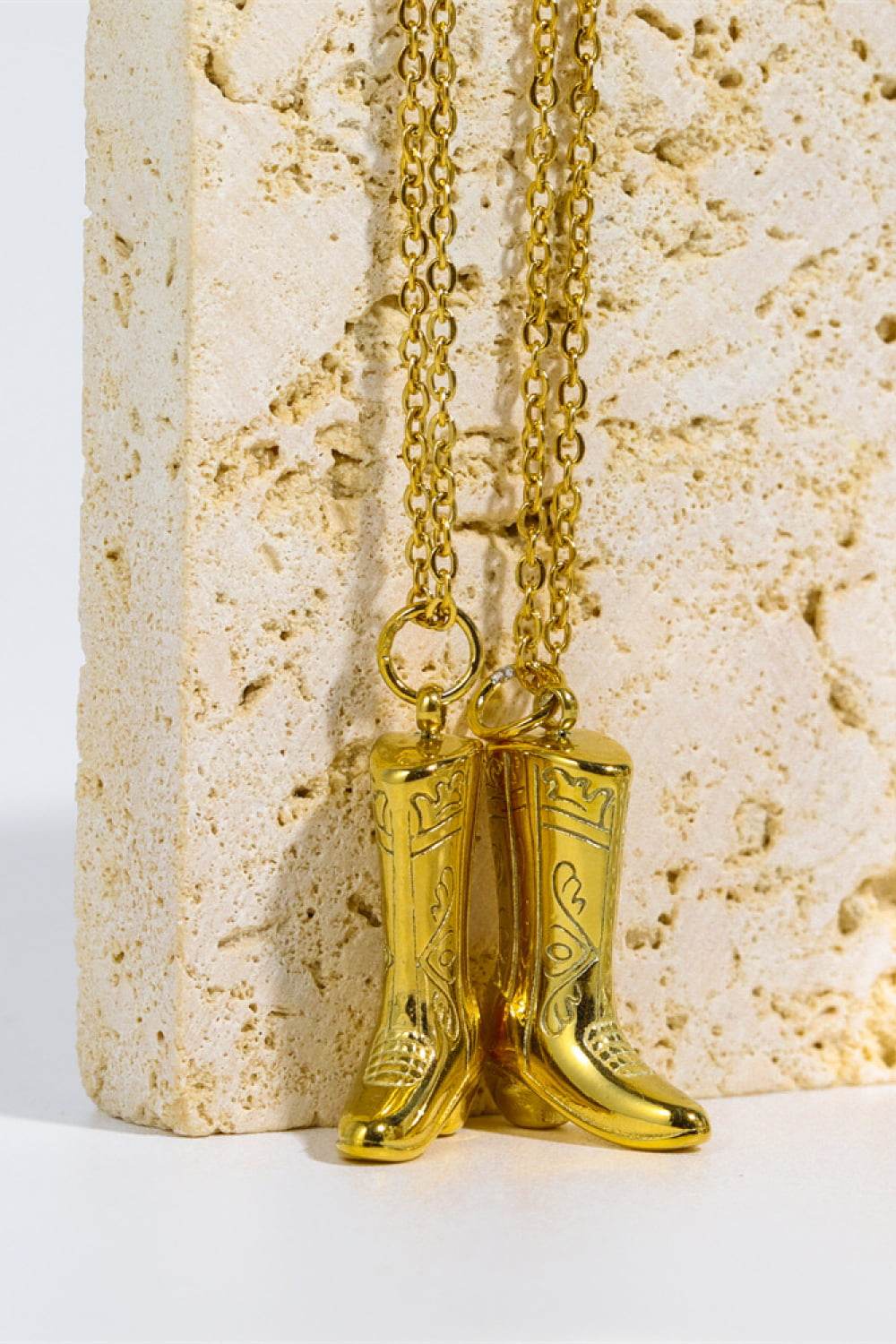 Cowboy Boot Pendant Stainless Steel Necklace - ELY VESSA LLC
