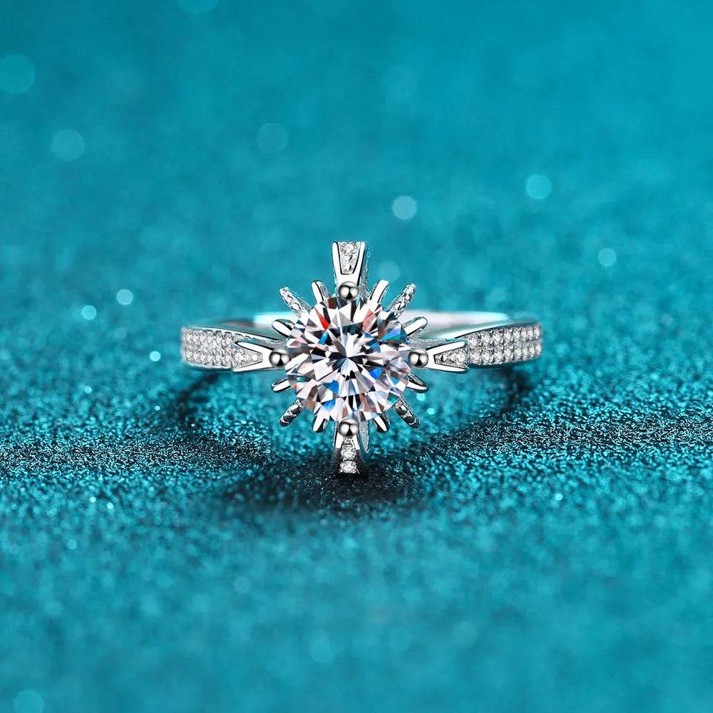 1 Carat Moissanite 925 Sterling Silver Ring - ELY VESSA LLC