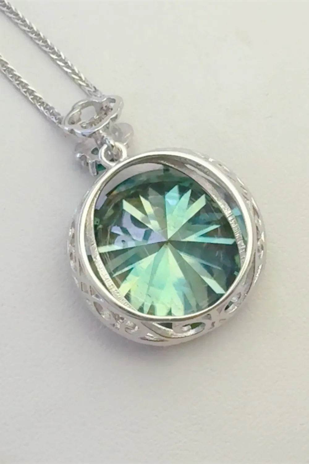 20 Carat Moissanite 925 Sterling Silver Pendant Necklace - ELY VESSA LLC