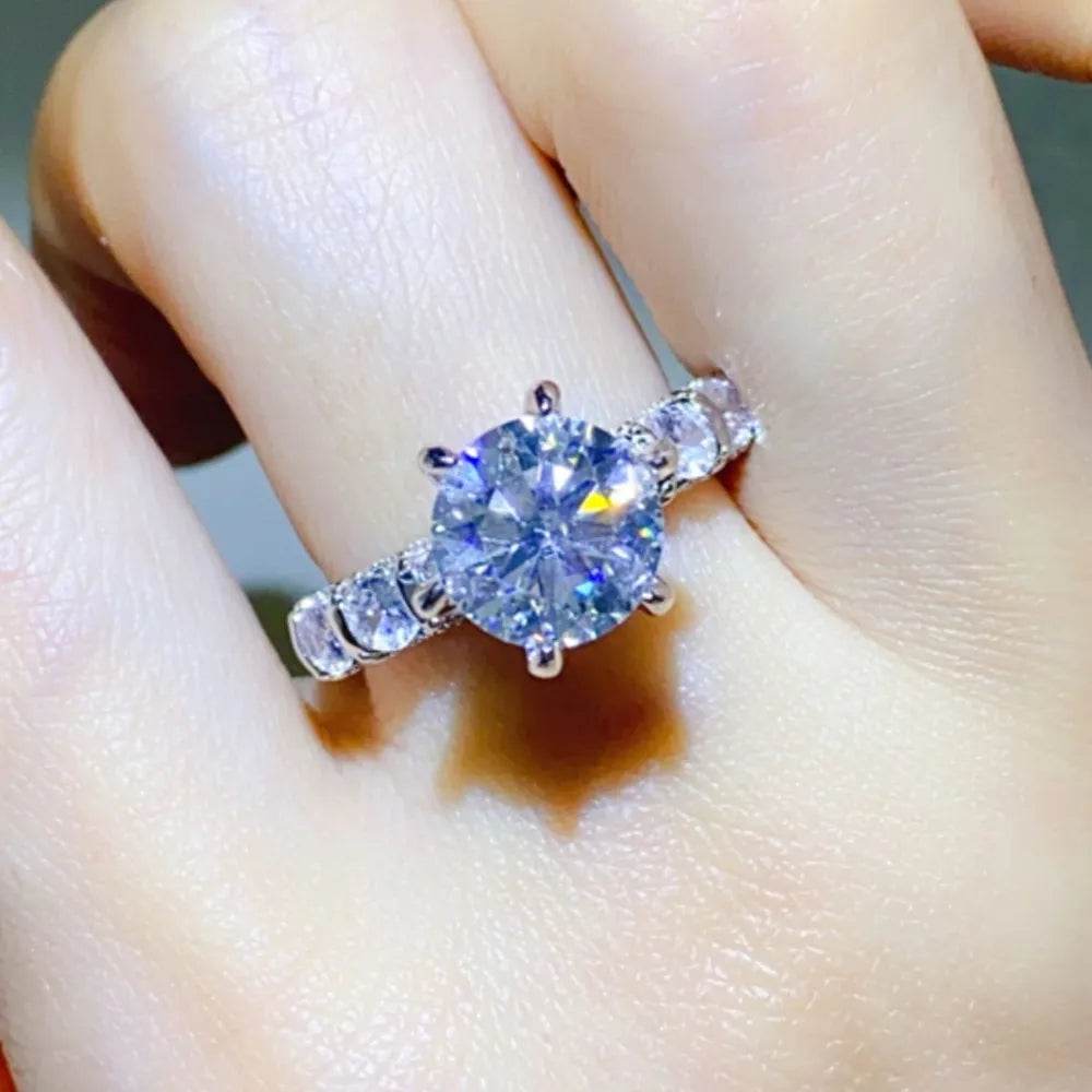 3 Carat Moissanite 925 Sterling Silver Ring - ELY VESSA LLC
