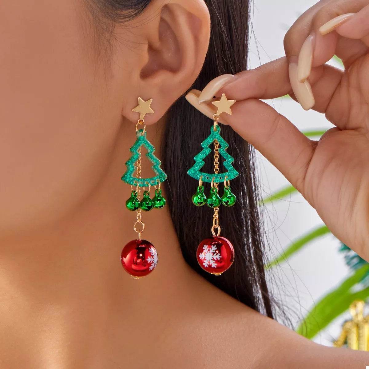 Christmas Tree Ball Drop Earrings - ELY VESSA LLC