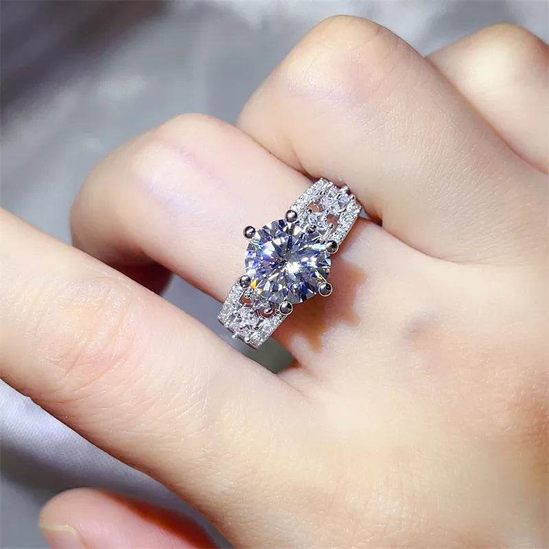 3 Carat 925 Sterling Silver Moissanite Ring - ELY VESSA LLC